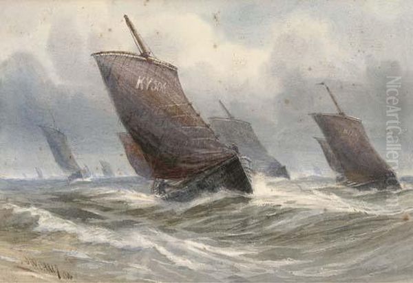 The Kirkcaldy Fishing Fleet Heading Out To The Fishinggrounds by Joseph Carey Carey