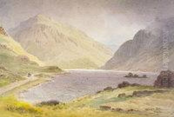 Lough Dhu, Mayo Oil Painting by Joseph Carey Carey