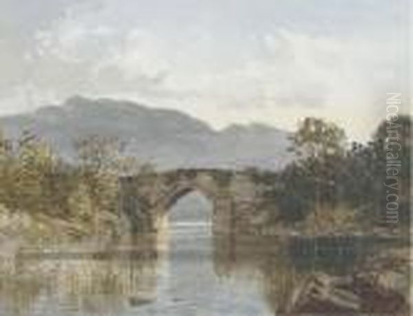 Brickeen Bridge, Killarney Oil Painting by Joseph Carey Carey