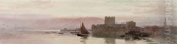 Carrickfergus Castle Oil Painting by Joseph Carey Carey