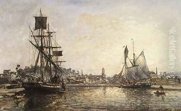 Honfleur 2 Oil Painting by Johan Barthold Jongkind