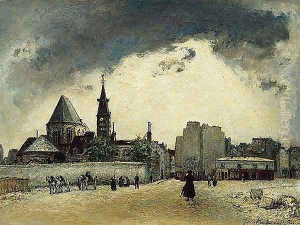 The Church of St. Medard Oil Painting by Johan Barthold Jongkind