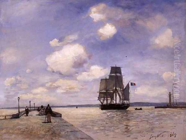 The Jetty of Honfleur Oil Painting by Johan Barthold Jongkind