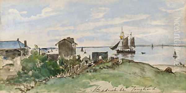 La Cte de Sainte-Adresse Oil Painting by Johan Barthold Jongkind