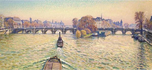 Remorqueur Sur La Seine by Gustave Cariot