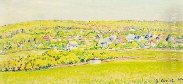 Vue De Village Dans Un Paysage Verdoyant Oil Painting by Gustave Cariot