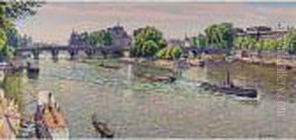 Paris, Serie Du Pont Neuf, Entre 12h00 Et 13h00 Oil Painting by Gustave Cariot