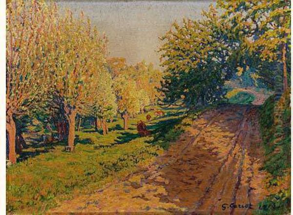 Chemin De Campagne Ombrage Oil Painting by Gustave Cariot