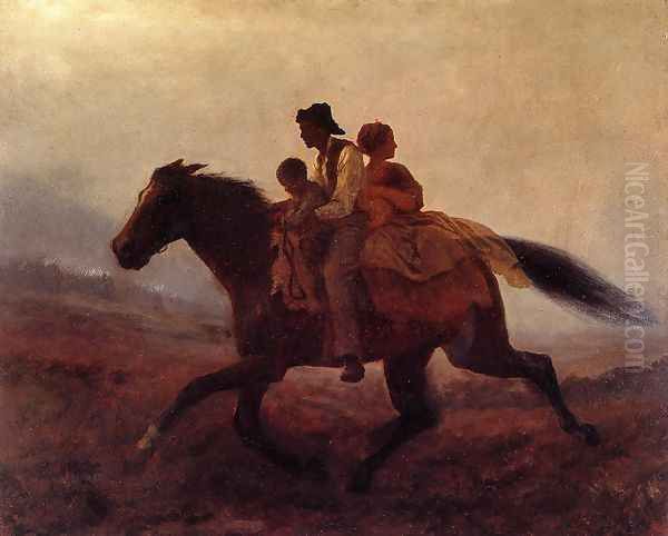 A Ride for Freedom - The Fugitive Slaves Oil Painting by Eastman Johnson