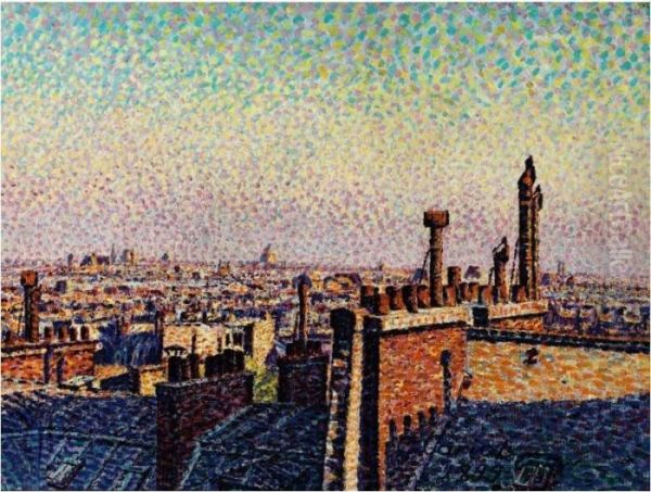 Les Toits De Paris A Midi Oil Painting by Gustave Cariot