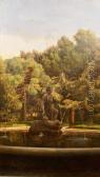 Fontana Di Villa Borghese Oil Painting by Onorato Carlandi