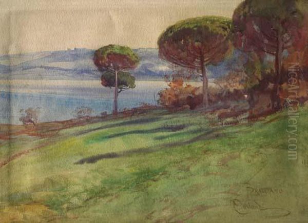 Bracciano Oil Painting by Onorato Carlandi