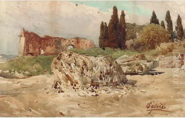 Palantine Hill, Roma Oil Painting by Onorato Carlandi