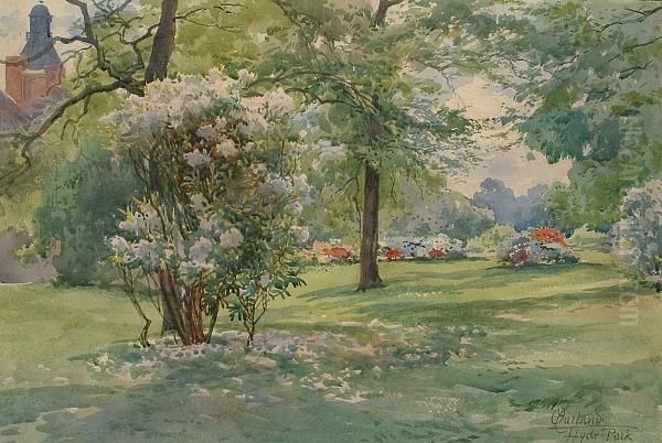 View Of Hyde Park Oil Painting by Onorato Carlandi