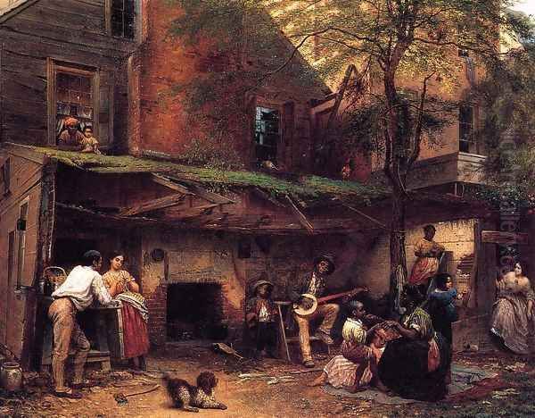 Negro Life in the South Oil Painting by Eastman Johnson