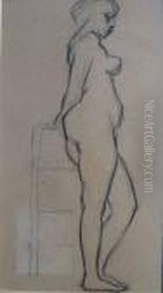 Leaning Nude Oil Painting by Arthur Beecher Carles