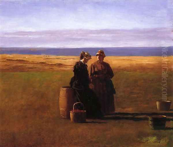 The Conversation Oil Painting by Eastman Johnson