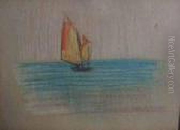 Sailboat Oil Painting by Arthur Beecher Carles