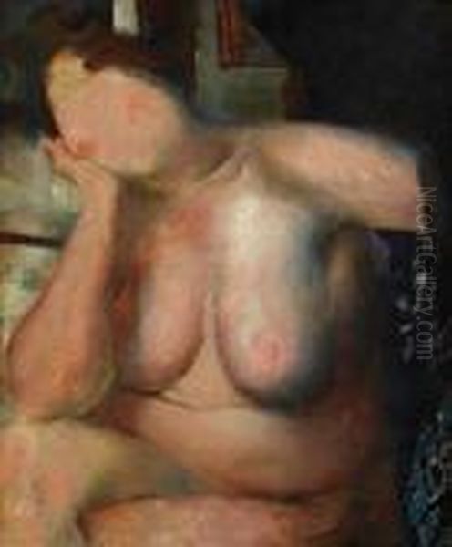 Seated Nude Oil Painting by Arthur Beecher Carles