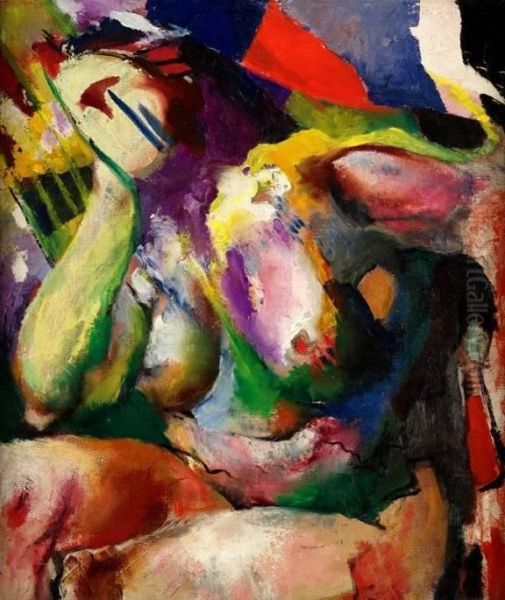 Abstract Female Nude Oil Painting by Arthur Beecher Carles