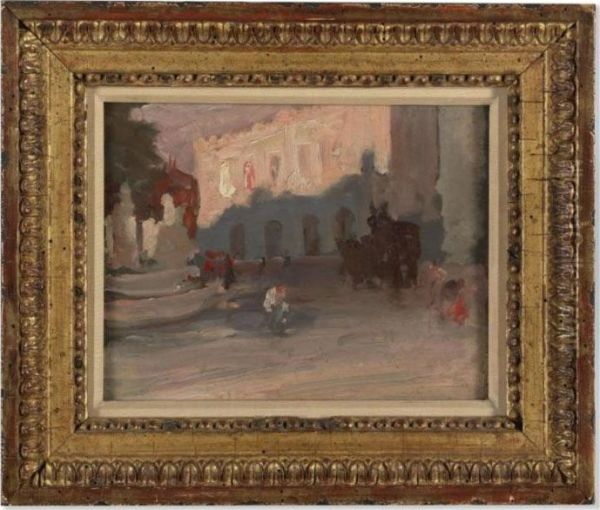 A Street In Madrid Oil Painting by Arthur Beecher Carles