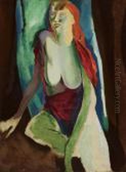 Seated Nude Oil Painting by Arthur Beecher Carles