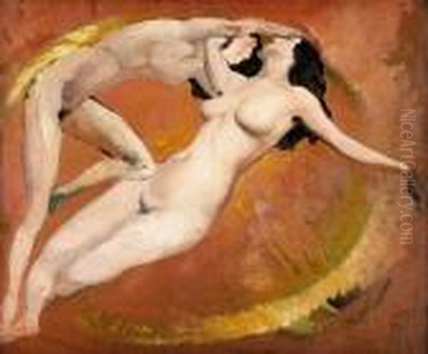 Two Female Nudes by Arthur Beecher Carles