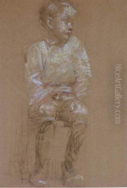 Study Of A Young Child Oil Painting by Arthur Beecher Carles