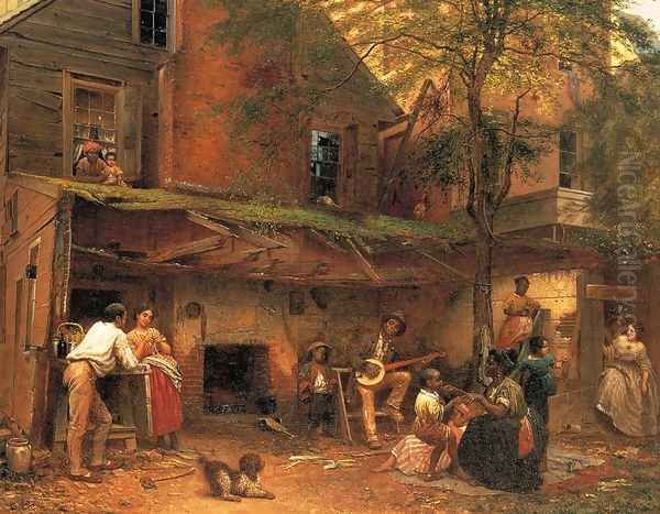 Life in the South Oil Painting by Eastman Johnson