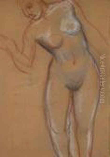 Standing Nude, #172 From Sketchbook Oil Painting by Arthur Beecher Carles