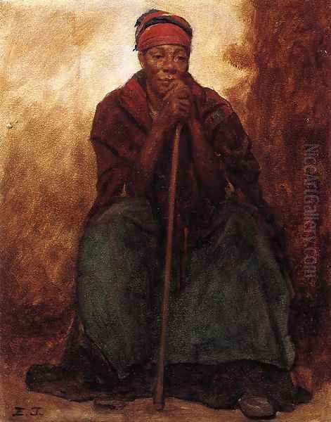 Dinah, Portrait of a Negress Oil Painting by Eastman Johnson