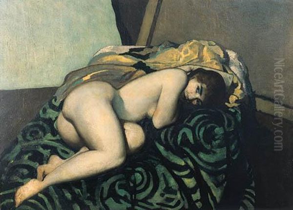 Nude In Repose Oil Painting by Arthur Beecher Carles