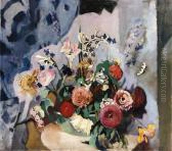 Still Life With Summer Flowers Oil Painting by Arthur Beecher Carles