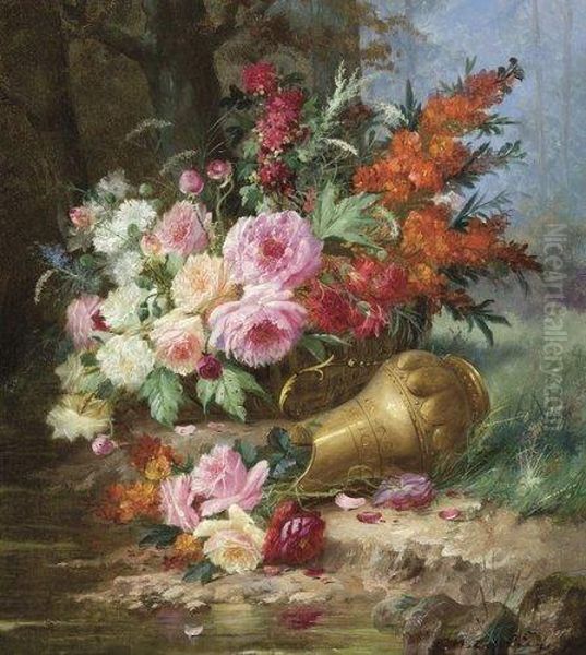 Nature Morte Aux Fleurs Oil Painting by Max Carlier