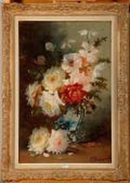 Vase De Fleurs Oil Painting by Max Carlier