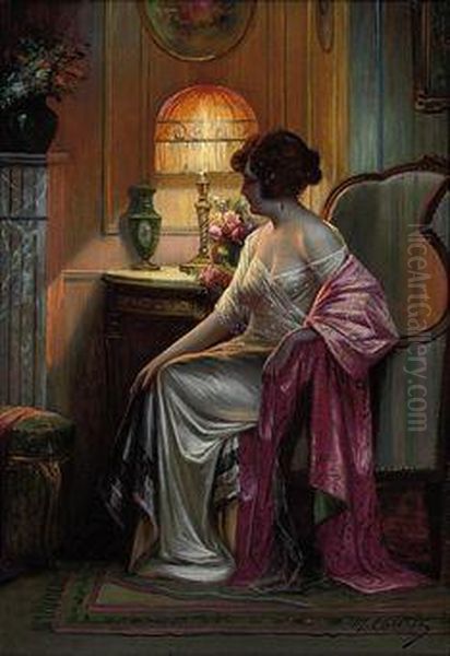 In The Boudoir Oil Painting by Max Carlier