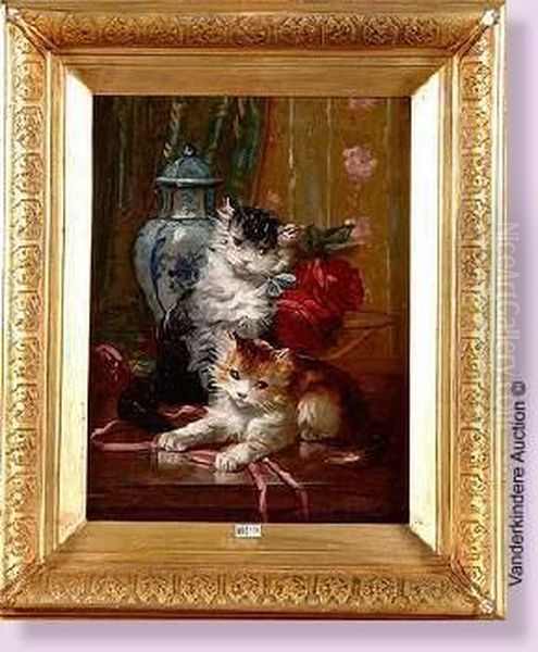 Chatons Oil Painting by Max Carlier