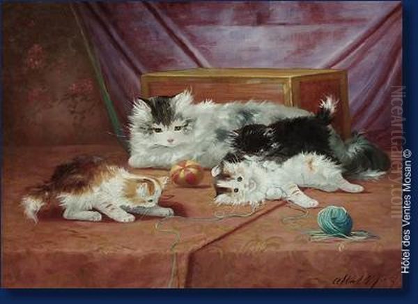 Chat Et Chatons Oil Painting by Max Carlier