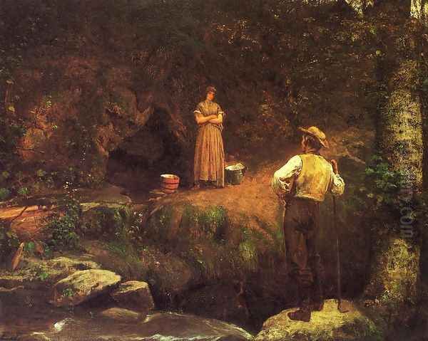 The Early Lovers Oil Painting by Eastman Johnson