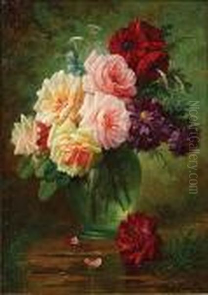 Nature Morte Aux Fleurs Oil Painting by Max Carlier