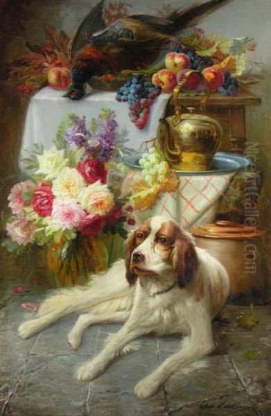 Stillleben Mit Jagdhund Oil Painting by Max Carlier