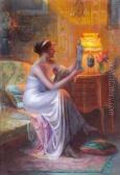 Femme Dans Un Interieur Oil Painting by Max Carlier