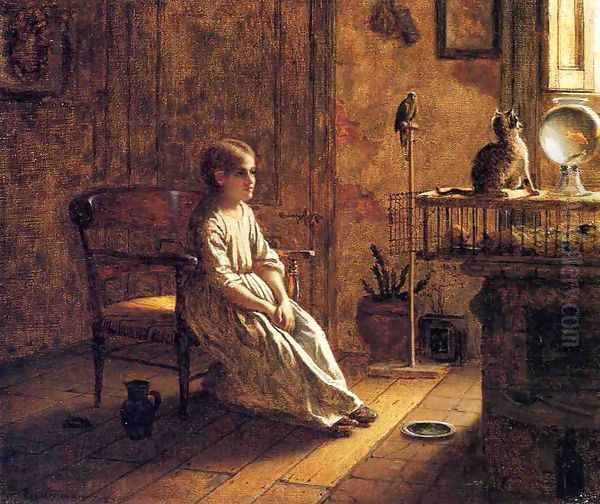 A Child's Menagerie Oil Painting by Eastman Johnson