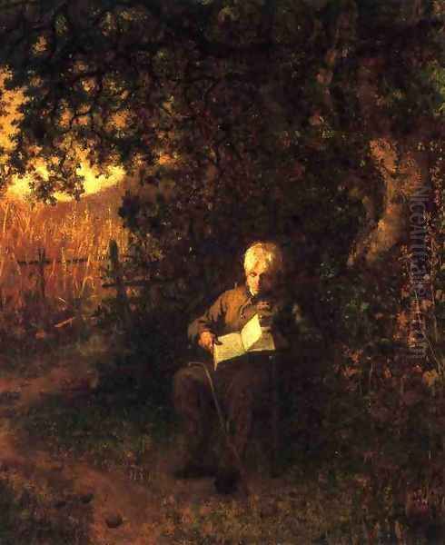 A Quiet Hour Oil Painting by Eastman Johnson