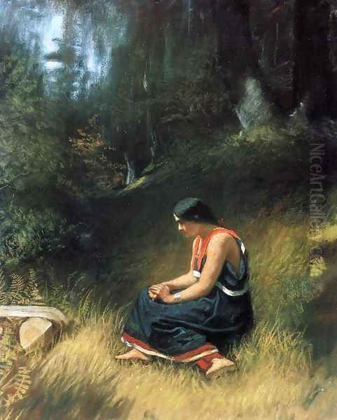 Hiawatha Oil Painting by Eastman Johnson