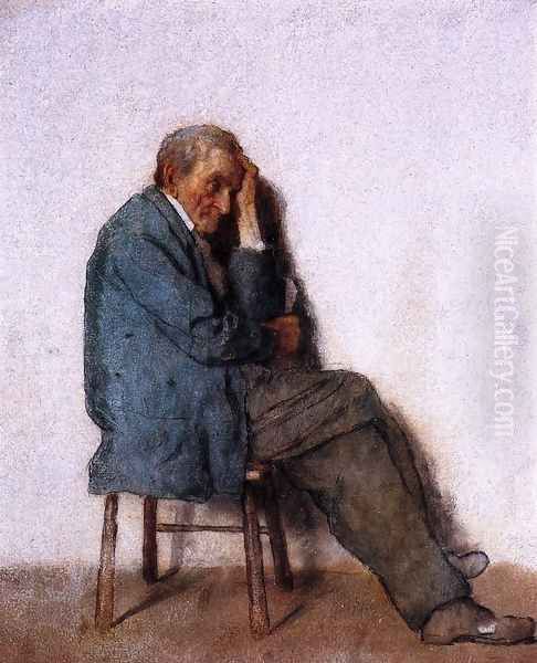 Old Man, Seated Oil Painting by Eastman Johnson