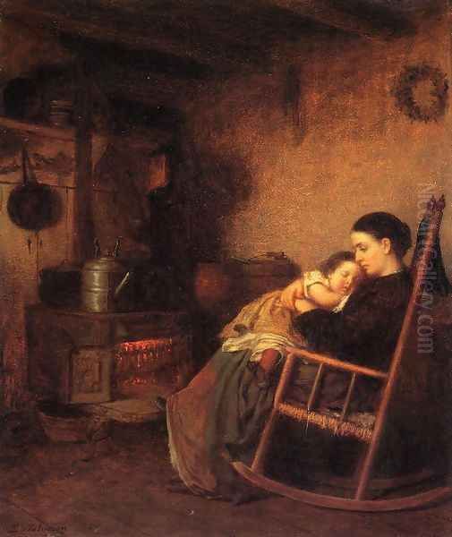 Mother and Child Oil Painting by Eastman Johnson