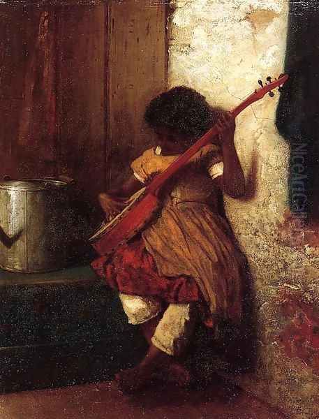 Musical Instinct Oil Painting by Eastman Johnson