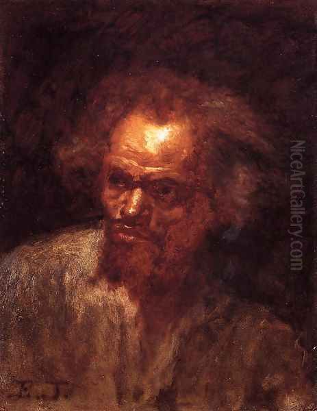 Head of a Black Man Oil Painting by Eastman Johnson