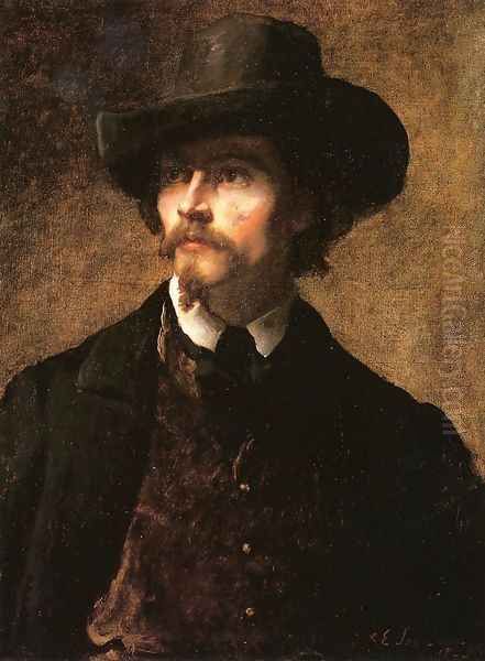 Man with a Hat Oil Painting by Eastman Johnson